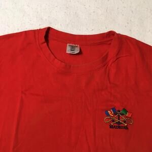 Vtg Madeira PORTUGAL T-Shirt  2XL RED  EMBROIDERED GRAPHIC